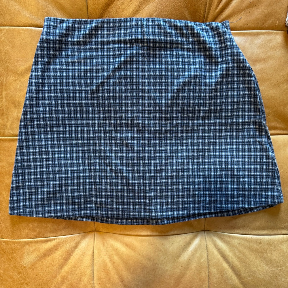 Urban Outfitters Blue and Black Plaid Mini Skirt - Picture 1 of 5